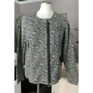 Cabi Printed Cotton Twill Zip Jacket